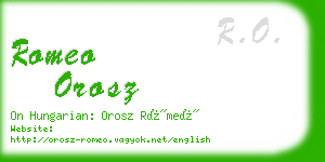 romeo orosz business card